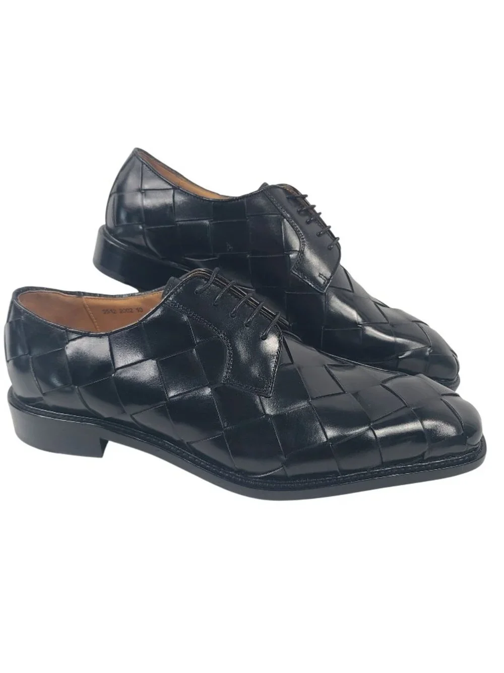 NEW Ugo Vasare Men's Woven Black Leather Oxford Dress Shoes Size 10